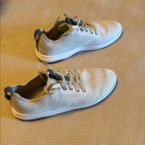 Travis Mathew Light Gray Knit Lace-Up Sneakers